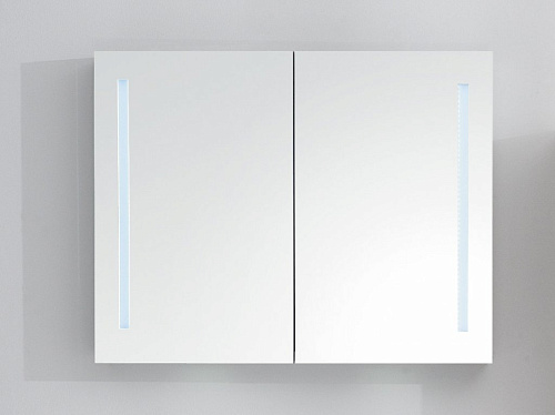 Зеркальный шкаф с двумя распашными дверьми с нижней подсветкой и LED подсветкой дверей BelBagno SPC-2A-DL-BL-900, 900x126x700, белый купить недорого в интернет-магазине Керамос