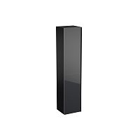Высокий шкафчик Geberit 500.619.16.1 Acanto 380x1730x360 мм, фронтальная часть: черное стекло корпус: черный матовый — лакированный