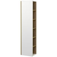 Шкаф - колонна Акватон 1A253403SDZ90 Сканди с зеркалом, 40х160 см, белый,дуб рустикальный